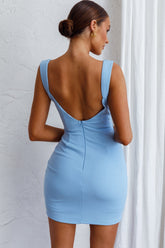 Move Maker Thick Strap Cut-Out Detail Mini Dress Blue